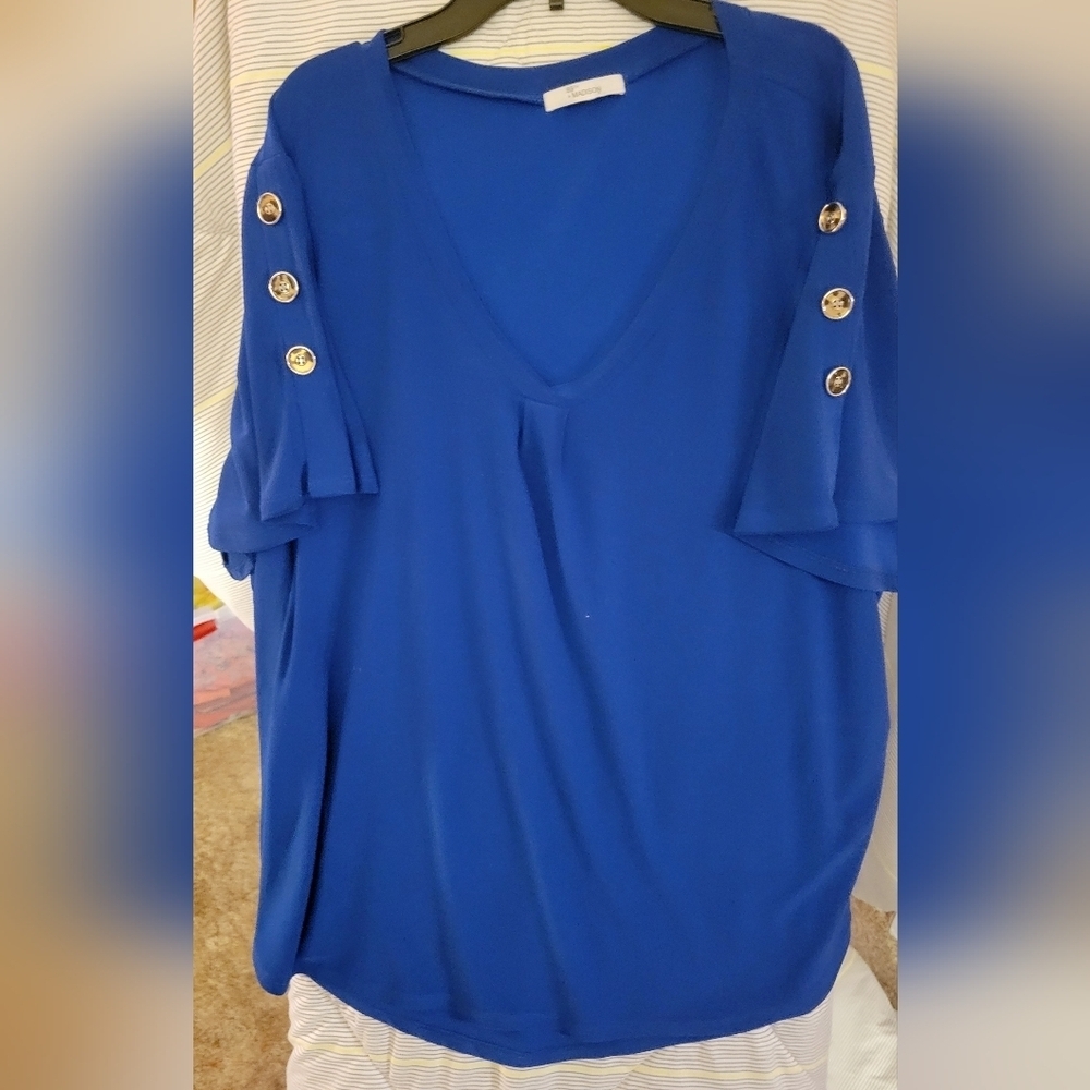 89th + Madison 3X Blue Blouse